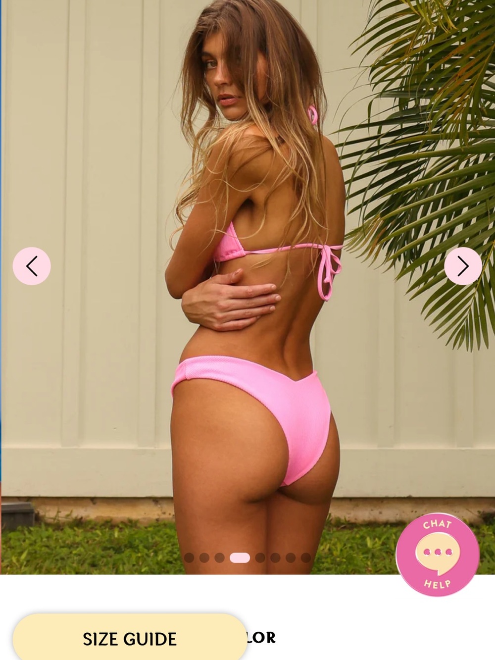 Pink Ribbed Triangle Bikini - Picture 6 of 6